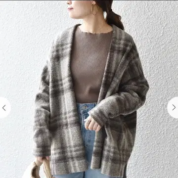 ships 이탈리아 체크 숏 겉옷 베이지