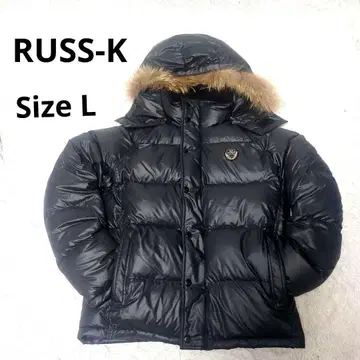 Y2K RUSS K 퍼 다운 그런지 헤이세이 러스케 블랙 L 사이즈