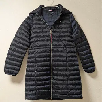 [ 미사용 ] 타미힐피거 워셔블 코트 네이비 블랙 경량 충전솜 다운