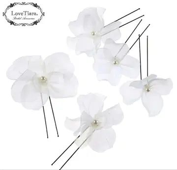 오간자 플라워 헤어핀 5개 세트