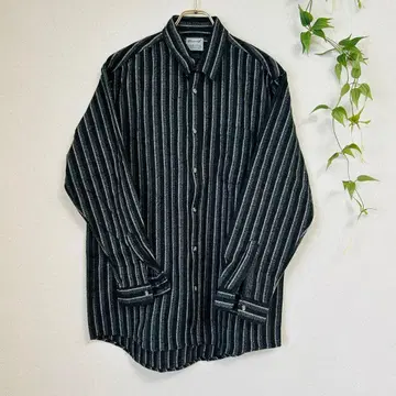 고품질 Surmax 블랙/화이트 스트라이프 셔츠 울 혼방