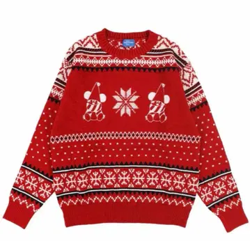도쿄 디즈니 리조트 크리스마스 릴린린 빨간색 니트 스웨터 노르딕