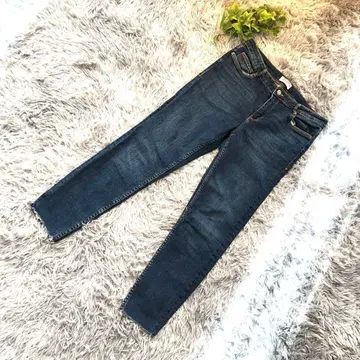 ZARA [ M 상당 ] 다크 블루 슬림 스키니 데님 컷오프 청바지