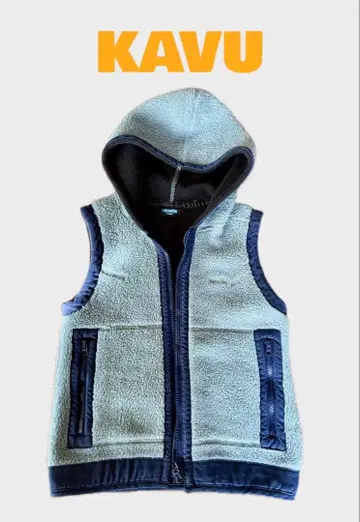 KAVU 보아 후드티 베스트 라이트 블루 x 네이비 XS