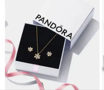 판도라 꽃 모티브 목걸이 귀걸이 세트