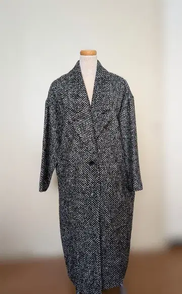 LOWRYS FARM 트위드 롱 코트 M