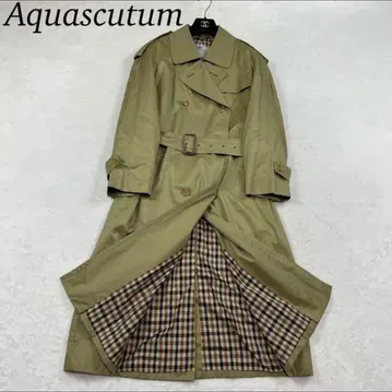 J162 새상품급 L 아쿠아 스큐텀 트렌치코트 카키