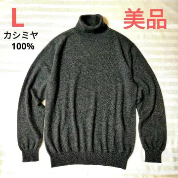 유니클로 그레이 캐시미어 100% 터틀넥 스웨터 L 남성용