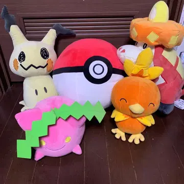 포켓몬 봉제 인형 모음 세트 몬스터볼 뜨아거(호게타) 미미큐 외