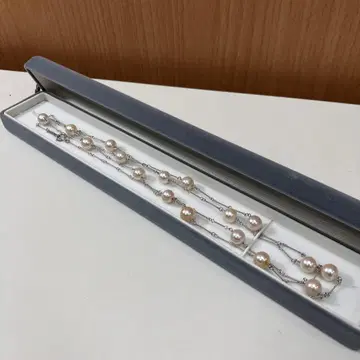 담수 진주 SILVER925 스테이션 목걸이 실버 체인