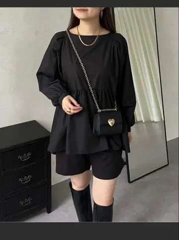 prose verse 백 펄 페플럼 블라우스 M