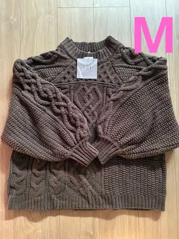 시마무라 tal by yumi x 121 케이블 니트 다크 브라운