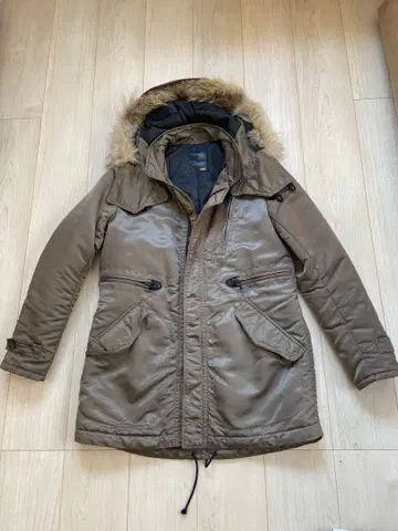 HALB 하르프 테트옴 카키 퍼 달린 모즈 코트 밀리터리