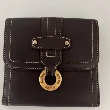 BALLY 다크 브라운 이단 접이식 지갑