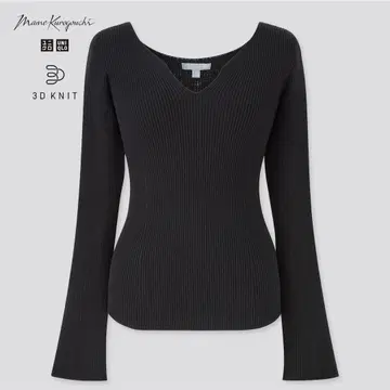[새상품급] UNIQLO 유니클로 마메쿠로구치 3D 리브 스웨터 블랙 M