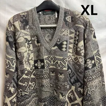 80sITALY제 V넥 스웨터 그레이 계열