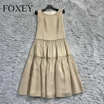 정가 12만 폭시 티어드 원피스 프렌치 시어 드레스 베이지