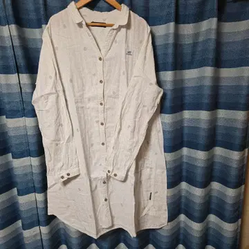 린넨 긴팔 셔츠 드레스 라이트 그레이