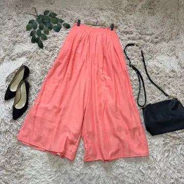 6640 어나더 에디션 가우초 팬츠/살몬 핑크/턱 와이드
