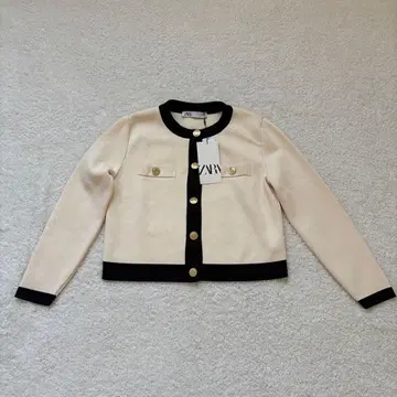 [ 새상품 ] ZARA 자라 골드 버튼 니트 가디건 S