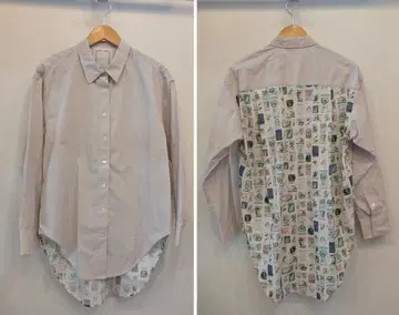 BEARDSLEY 후면 스탬프 프린트 셔츠 튜닉 F