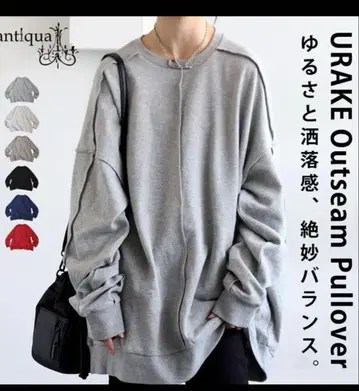 antiqua 쭈리 풀오버 그레이 크루넥