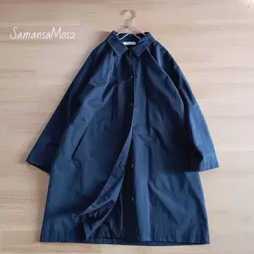 사만사 모스모스 스탠칼라 코트 네이비 가을봄 아우터 코트 성인 여성