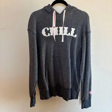 thc CHILL 로고 다크 그레이 후드티