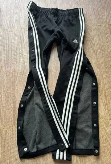 adidas 아디다스 저지 팬츠 스냅 버튼 사이드 라인 블랙
