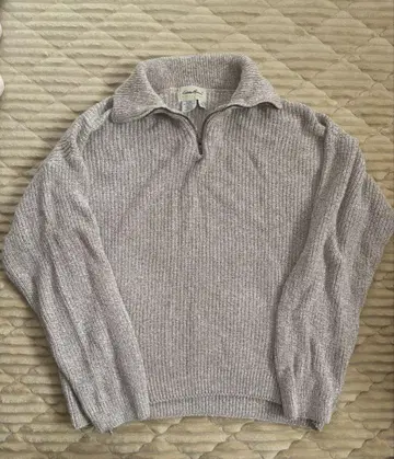 90s 에디 바우어 하프 지퍼 니트 화이트 택