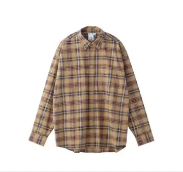 Xgirl 베이지 체크 긴팔 셔츠