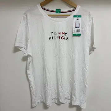타미힐피거 T셔츠 남성용 화이트 로고 반팔 XL 가격 인하 가능!