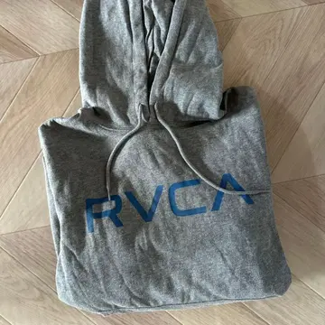 RVCA 그레이 후드 부착 후드티