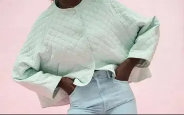 ZARA 민트 그린 퀼팅 자켓