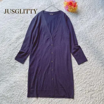 저스길리티 [ M ] 롱 가디건 네이비 골드 버튼 캐주얼