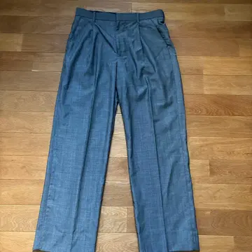 그레이 플리츠 슬랙스