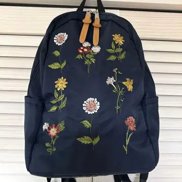 거의 새상품 SUPER HAKKA 보타니컬 자수 라운드 백팩 글렌타