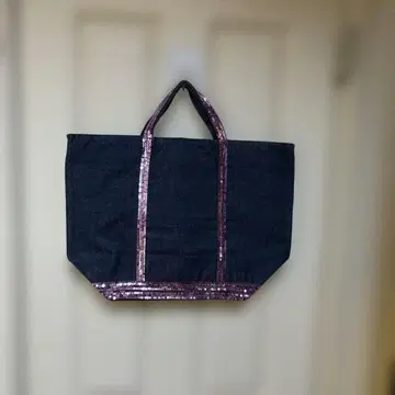 새상품급 Vanessa bruno 스팽글 핸들 데님 토트