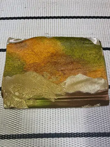 풍경화풍 기모노 오비 오렌지 그린 가을에 딱 맞는