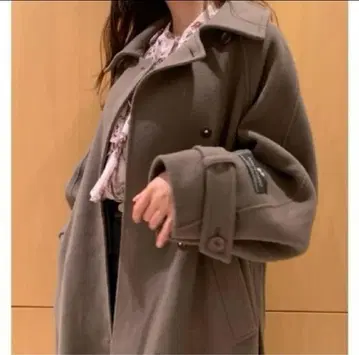 스나이델 스탠칼라 리버 코트 SNIDEL 브라운