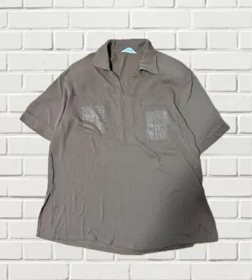 그레이 반팔 포켓 부착 셔츠 [ 무료배송 ]