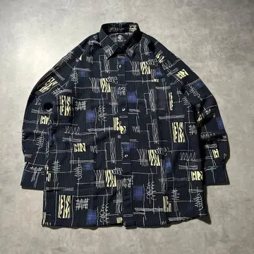 빈티지 올 패턴 레트로 기하학 무늬 패턴 디자인 셔츠