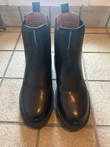 블랙 사이드 고어 숏부츠 천연 가죽