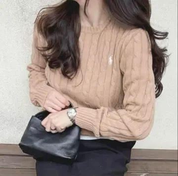 폴로 랄프로렌 케이블 니트 피마 코튼 베이지