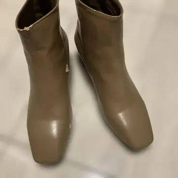 브라운 사이드 고어 부츠 합성 피혁