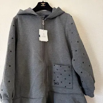 엠즈 그레이시 미사용 새상품 그레이 하트 무늬 포켓 후드티 size42