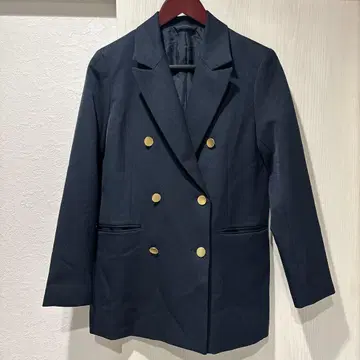 GU 더블 테일러드 자켓 네이비 골드 버튼 네이비 S 114