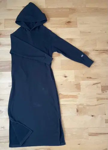 [ 새상품급 ] Champion 후드 부착 롱 원피스 블랙