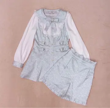 Ank Rouge 콤비네존풍 자카드 셋업 블루 양산형