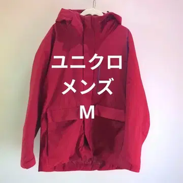 하이브리드 다운 파카 UNIQLO 빨간색 M 후드 부착 다운 자켓